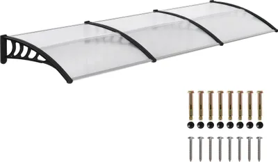 Produktbild von Outsunny Pultvordach Vordach für Haustür 303x96x27cm mit UV Schutz für draußen