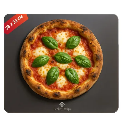 Produktbild von Becker Design® Backstahl 6mm für Pizza, Brot & Grill (38x33cm) - Pizza-Stahl & Backplatte rechteckig, Pizzastein HERGESTELLT IN DEUTSCHLAND aus Stahl