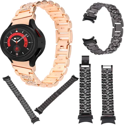 Produktbild von Für Samsung Galaxy Watch FE 6 5 4 Normal Pro Classic alle Größen Diamant Edelstahl