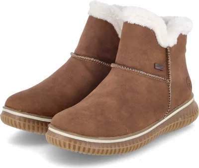 Zdjęcie produktu dla Rieker damskie botki/buty zimowe brązowe sztuczna skóra wodoodporne rozmiar: 39