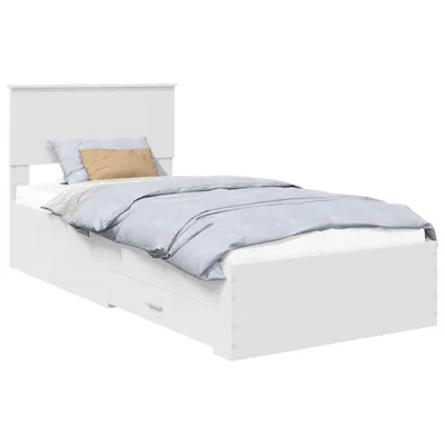 Obrázok produktu pre vidaXL Rám postele s čelom biely 90 x 190 cm materiál na báze dreva