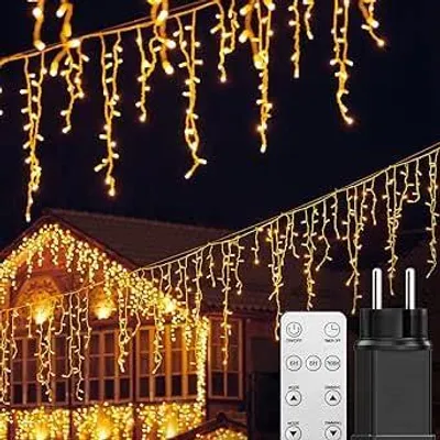 LED-Lichterkette 400 LEDs 10 m warmweiß mit Fernbedienung