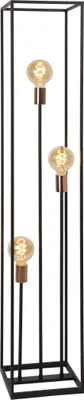 Produktbild von Stehlampe Metall 140 cm in Schwarz Kupfer E27 3-flammig Vintage Design Stehleuchte