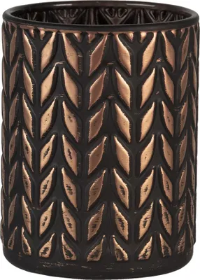 Produktbild von Clayre & Eef Teelichthalter Ø 8x10 cm Kupferfarbig Schwarz Glas