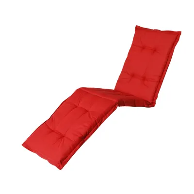 Produktbild von Madison Liegekissen 65x200 cm Basic Rot, bequemes Gartenkissen mit verstellbarem Band und Knöpfen, ideal für Liegen