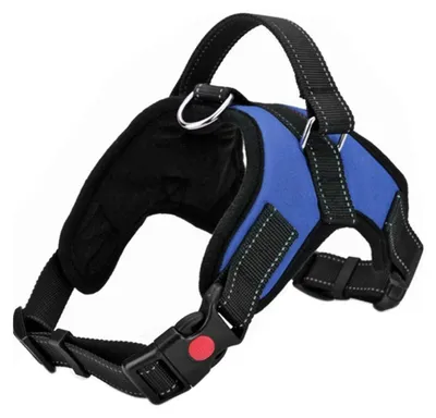 Produktbild von Hundegeschirr Anti-Zug Verstellbar Atmungsaktiv mit Kontrolle Reflexstreifen Blau Größe M
