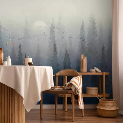 Produktbild von Vlies Fototapete - Flight Over the Forest - Second Variant 150x105 cm Landschaften c-C-10014-a-b