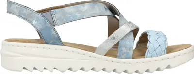 Produktbild von Rieker Damen Sandale Keilabsatz Riemchensandale V4663, Größe:41 EU, Farbe:Blau