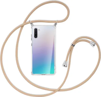 Produktbild von Handykette Backcover-Schutzhülle mit Band (Metall silberfarben) für Samsung Galaxy Note 10 - beige