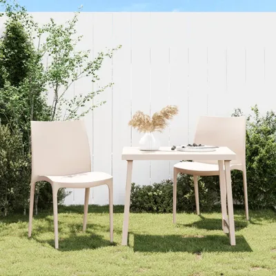 Produktbild von The Living Store Gartenstühle 2 Stk. Creme 50x46x80 cm Polypropylen