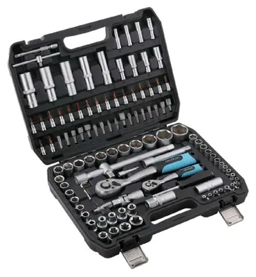 Zdjęcie produktu dla Zestaw narzędzi Cecotec, 108 elementów, ToolBox KRK 4200, 2 klucze nasadowe z 72 zębami