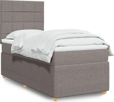 Produktbild von Hochwertig Boxspringbett mit Matratze Taupe 80x200 cm Stoff 3291887