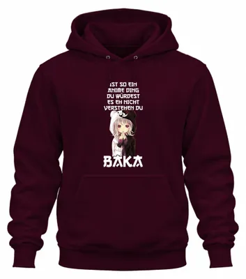 Immagine prodotto di Anime thing you wouldn't understand BAKA kawaii chibi otaku unisex hoodie hoodie, Burgundy, S