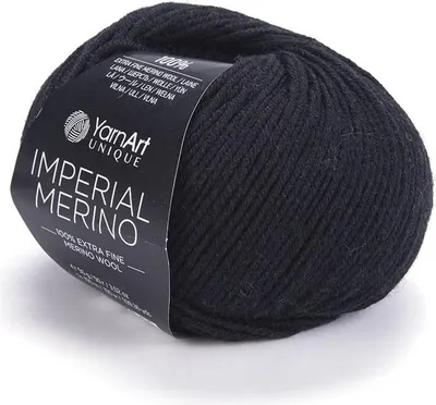 Produktbild von YarnArt Unique Imperial Merino 3301 Schwarz - Hochwertige Wolle 100%