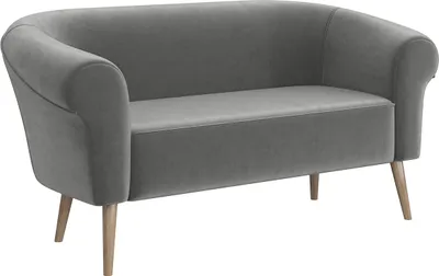Produktbild von MEBLINI Mini Sofa 2-Sitzer für Wohnzimmer - Mini Lounge für zwei Personen - Küchensofa - Sofa Klein - EMILIA - 2 - Hellgrau Samt