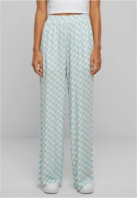 Image de Urban Classics Ladies Viscose Resort Pants oceanbluecheck - L