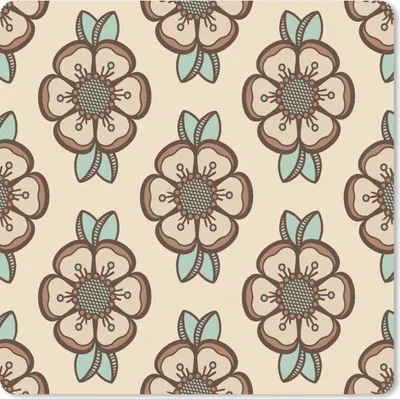 Produktbild von MuchoWow® Mauspad Mousepad Retro - Blumen - Design 30x30 cm - Mousepads - Maus Mat - Pad - Mausunterlage - Gaming