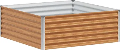Produktbild von vidaXL Hochbeet Hellbraun 98 x 100 x 36 cm Verzinkter Stahl