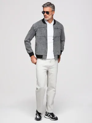 Produktbild von Ombre Denim-Bomberjacke grau XL