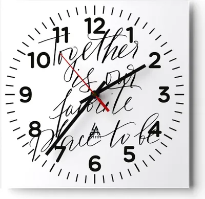 Produktbild von Wanduhr - Quadrat - Glasuhr - Gemeinsam unser Ort - 30x30cm - Schleichendes Uhrwerk - Lautlos - zum Aufhängen bereit - Dekoration Modern - Wanddekoration aus Glas - C4AC30x30-4539