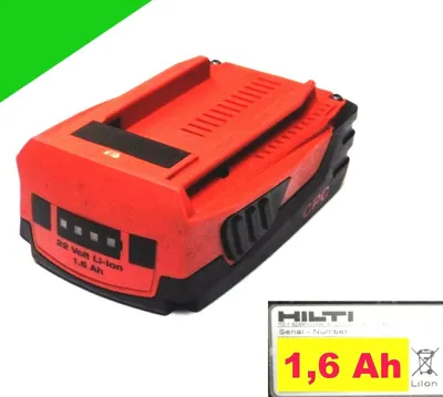 Produktbild von Original Hilti Akku B 22 /1,6 Li 22 V 21,6 V (18+) Neubestückt
