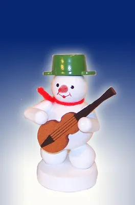 Produktbild von Schneemann Musikant mit Gitarre (8cm) von Zenker Volkskunst