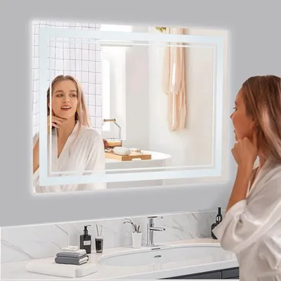 Immagine prodotto di Specchio da bagno – Specchio a LED da parete intelligente – Con dimmer e 3 tonalità di luce – Controllo touch