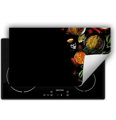 Produktbild von DarHaus Herdabdeckplatte 90x52 cm Anti Rutsch Matte Aufrollbar, schwarz - Gewürze