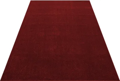 Produktbild von Kurzflor Teppich Wohnzimmer Rot 200x290 Rechteck Unicolor - Einfarbig aus Polypropylen