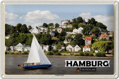 Produktbild von Blechschild Städte Hamburg Treppenviertel Boot 30x20cm