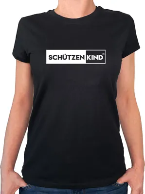 Produktbild von Huuraa Damen T-Shirt Schützenkind Modern XXL Black Bio Baumwolle Fairtrade Damenshirt Geschenkidee
