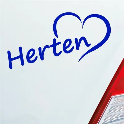 Produktbild von Auto Aufkleber Herten Herz Stadt City Liebe Love Heimat 17x8 cm Dunkelblau Sticker Heckscheibenaufkleber