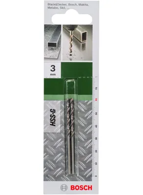 Produktbild von Bosch Metallbohrer HSS-G DIN 338 3,0x33x61 (VE 2 Stück) 2609255038