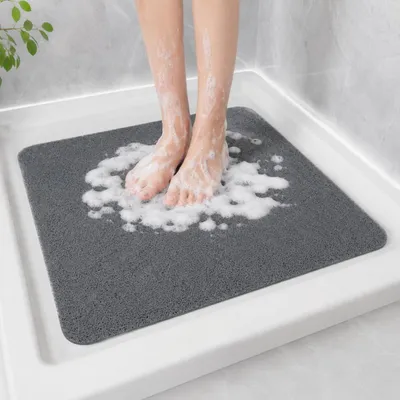 Immagine prodotto di Tappetino da bagno antiscivolo in PVC, grigio, 60 x 60 cm