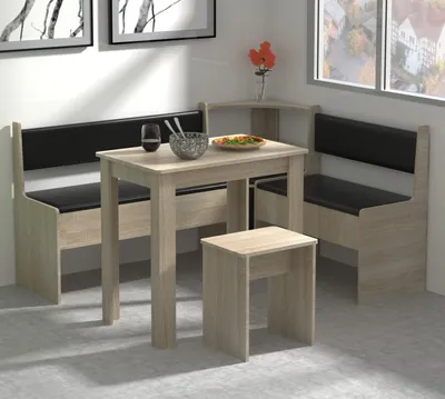 Produktbild von VCM Eckbankgruppe Sitzgruppe Esszimmergruppe Bank Tisch Hocker Esal Mini
