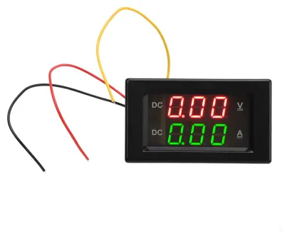 Obrázek produktu pro 2 v 1 voltmetr a ampérmetr, 600 V, 20 A, dvojitý digitální LED displej, měřič proudu a napětí pro automobily a motocykly