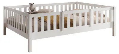 Produktbild von Tagesbett Kapua 140x200 mit Rausfallschutz Kiefer Massivholz weiß