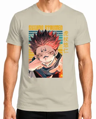 Productafbeelding van Sukuna Ryoumen Jujutsu Kaisen, demon, donker, fanartikel, heren T-shirt, natuurprint, maat XL