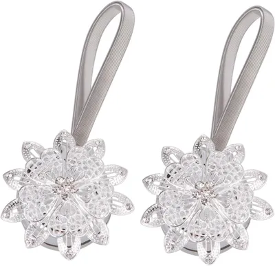 Produktbild von 2-teiliges Set magnetischer Gardinenhalter mit Blumenmuster, Dekorationsaccessoires für Zuhause und Hotel, Farbe