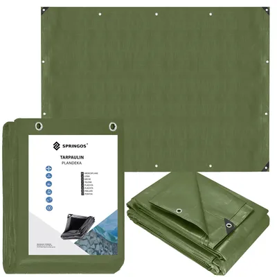 Productafbeelding van Afdekzeil | Dekzeil | Zeildoek | Waterdicht | PVC | 4 x 8 m | 120 g/m2 | Groen