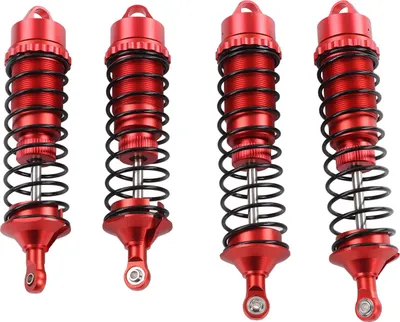 Image de 4pcs RC Front Rear Shock Absorber for ARRMA 1/8 for Typhon for Outcast Aluminum Alloy RC Car Spring Damper Red