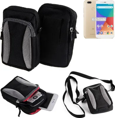 Produktbild von K-S-Trade Schutz-Hülle kompatibel mit Xiaomi Mi A1  Handy Gürteltasche Umhängetasche mit Zusatzfach schwarz