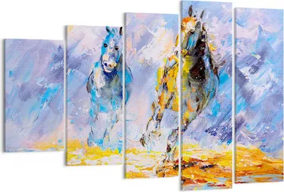 Produktbild von Bild auf Leinwand - Leinwandbild - Pferd Natur Tier - 150x100cm - Wand Bild - Wanddeko - Leinwanddruck - Bilder - Kunstdruck - Wanddekoration - Leinwand bilder - Wandkunst - EG150x100-3434
