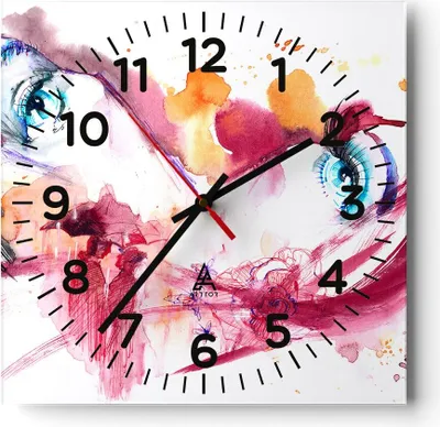 Produktbild von Wanduhr - Quadrat - Glasuhr - weiblich Blume Sommer Flitterwochen - 40x40cm - Schleichendes Uhrwerk - Lautlos - zum Aufhängen bereit - Dekoration Modern - Wanddekoration aus Glas - C4AC40x40-3059