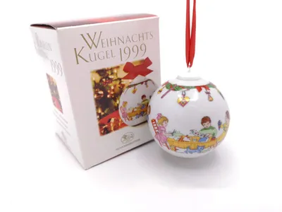 Produktbild von Hutschenreuther Porzellan Weihnachtskugel Kugel 1999 mit Originalverpackung