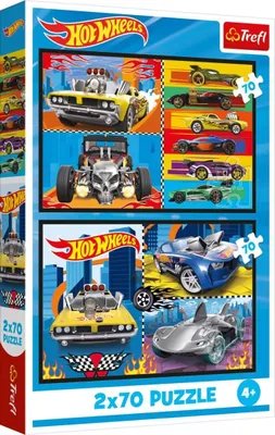 Productafbeelding van Puzzel - 2x70 - Auto's - Hot Wheels Trefl 34442