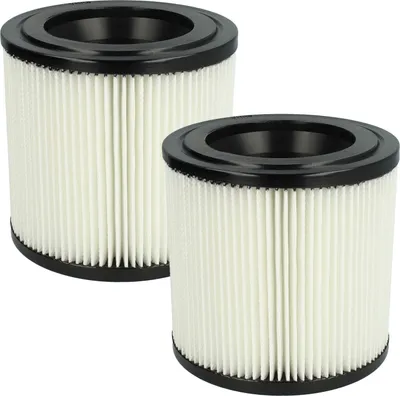 Produktbild von vhbw 2x Faltenfilter kompatibel mit Kärcher WD 3, 2, 1 Staubsauger - Patronenfilter Schwarz Weiß Abwaschbar