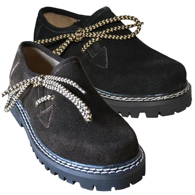 Produktbild von Kinder Jungen Mädchen Haferlschuhe Trachtenschuhe wildleder, Farbe:Dunkelbraun, Größe:37