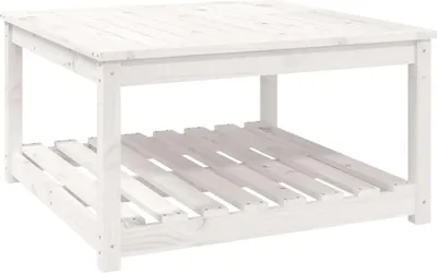 Obrázek produktu pro vidaXL Zahradní stůl bílý 82,5x82,5x45 cm Borovicový masiv