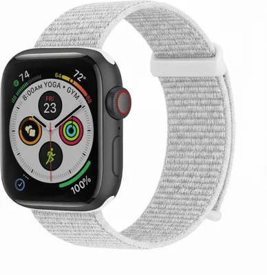 Produktbild von Smartwatch Armband für Apple Watch SE 2 40mm Nylon Textil Band Ersatzband Wechselband Klettverschluss flexibel atmungsaktiv Weiß